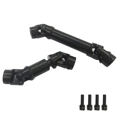 HOPLEX Stainless Steel Drive Shaft with Black Coating Front Rear Center Driveshafts for 1/18th TRX4M Defender Bronco RC Crawler Car Upgrades 2PCS(Black)