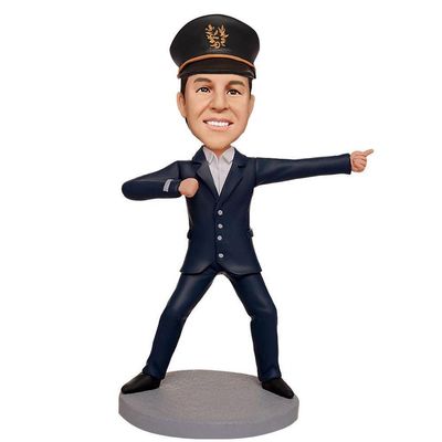 mydedor Custom Bobble-Heads Figurine Customized Doll, Male Traffic Police Custom Bobble Head, Bobble Head Figures Handmade Personalized Sculpture Gift for Man