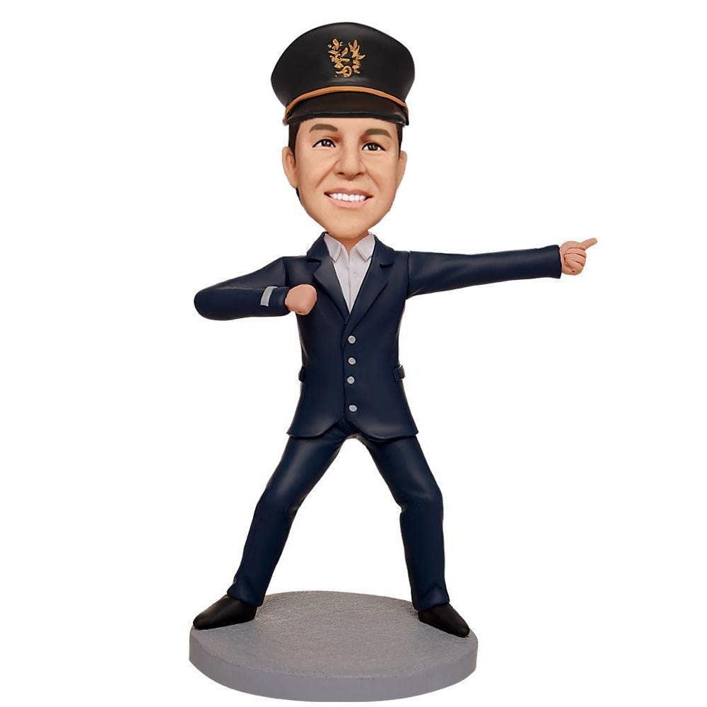 mydedor Custom Bobble-Heads Figurine Customized Doll, Male Traffic Police Custom Bobble Head, Bobble Head Figures Handmade Personalized Sculpture Gift for Man