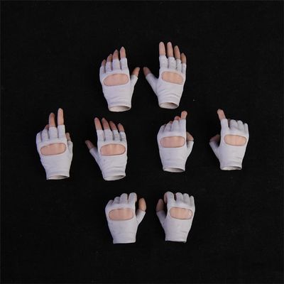 1/6 Scale Gloves Hands Type,4 Pair Female Holding Gun Glove Hand Shape Accessory for 12inch PH TBL Action Figure Body (Pale Skin White Glove Hand)