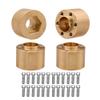NXUEBDU 4Pcs Brass Weights 1.9 2.2 Inches Beadlock Wheels 12mm Hex Wheel Hub Widen Adapters for SCX10 TRX4 1/10 RC Crawler Upgrades (Gold, 15mm) view 1