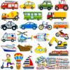 PENGFULL Felt Transportation Vehicles Learning Pieces,48 Felt Flannel Board Pieces,Air Land Sea Airplane Learning for Toddlers for Kindergarten,Preschool,Toddlers view 1