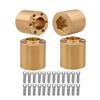 NXUEBDU 4Pcs Brass Weights 1.9 2.2 Inches Beadlock Wheels 12mm Hex Wheel Hub Widen Adapters for SCX10 TRX4 1/10 RC Crawler Upgrades (Gold, 22mm) view 1