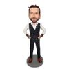 Custom Gentleman Bobblehead - Personalized Handmade Sculpture for Men, Elegant Suit & Confident Pose, Office Desk Decor, Unique Gift for Him, Made from Your Photo view 1