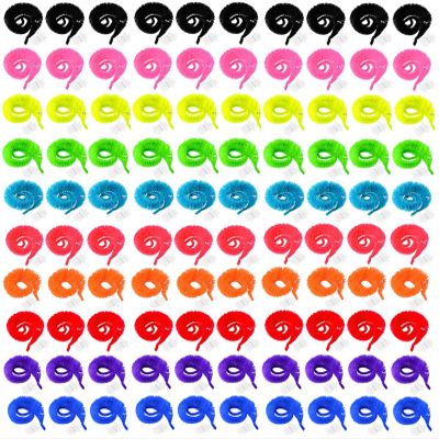 RWHXRWY 100 Pieces Magic Worms Party Supplies 10 Colors Wiggly Worms On String Twisty Fuzzy Worm for Party Supplies