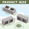 Deekin 100 Pcs Mini Cinder Blocks 1/12 Scale Mini Bricks Miniature Building Blocks for Dollhouse Accessories DIY Construction Toys Supplies view 2