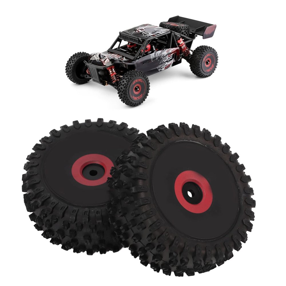Rubber Tires, RC Wheels 1/12 RC Rubber Wheels and Tires Set for WLToys 124016 1/12 Remote Control Vehicle