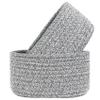 2 PackABenkle Small Woven Baskets, Tiny Oval Shallow Storage Baskets, Mini Cotton Rope Empty Decorative Basket, Boho Little Organizer Bins for Bathroom, Cat Dog Toy Gifts Baskets view 1