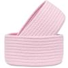 2 PackABenkle Small Woven Baskets, Tiny Oval Shallow Storage Baskets, Mini Cotton Rope Empty Decorative Basket, Boho Little Organizer Bins for Bathroom, Cat Dog Toy Gifts Baskets view 1