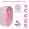 2 PackABenkle Small Woven Baskets, Tiny Oval Shallow Storage Baskets, Mini Cotton Rope Empty Decorative Basket, Boho Little Organizer Bins for Bathroom, Cat Dog Toy Gifts Baskets view 3