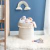 Mkono Macrame Decorative Cotton Rope Basket Boho Nursery Decor Small Cute Woven Tassel Closet Storage Bins Organizer for Baby Toys,Magazines, Potted Plants Cover,Living Room,Bedroom, 15.7"x19.6" view 4