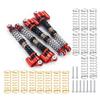 MORLORDY 4Pcs Aluminum Alloy RC Shock 53mm Adjustable Shocks Absorber Dampers Threaded Shock Bodies for 1/24 RC Crawler Car SCX24 Shocks 53mm Upgrades Accessories, Black and Red view 1