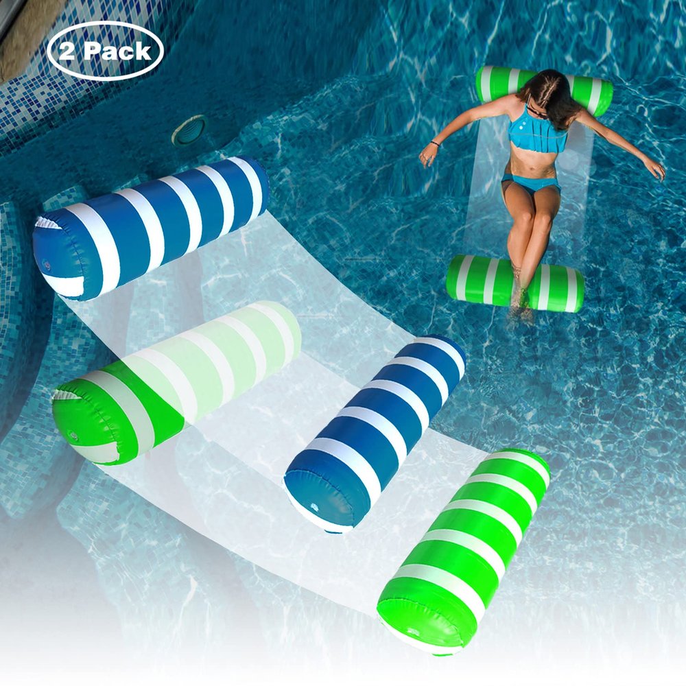 2 Pack Water Float - Comfortable Inflatable Lounger for Adults Vacation Fun and Rest