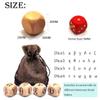 The Greek Alphabet Wooden Dice Set, 24 Carved Greek Letters Pattern Cube Rolling Dices for Teaching Party Game (Lowercase, 4Pcs/Set) view 3