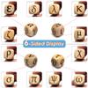 The Greek Alphabet Wooden Dice Set, 24 Carved Greek Letters Pattern Cube Rolling Dices for Teaching Party Game (Lowercase, 4Pcs/Set) view 4
