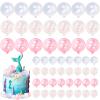 108 Pcs Balls Cake Topper DIY Cupcake Insert Foam Balloons for Cake Baking Wedding Anniversary Birthday Decoration(Pink, Clear, White,1.57'', 1.18'') view 1