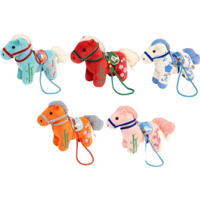 2026 Year of The Horse Chinese New Year Ornaments, Cute House Plush Mascot Figurine, Chinese Zodiac Horse Pendant Statues Plush Toy for Spring Festival Home Decor(5Pcs)
