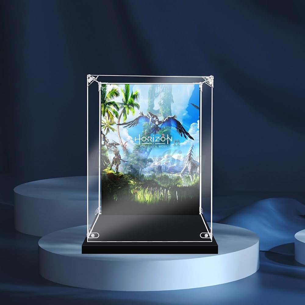Acrylic Display case with Screw for Horizon Forbidden West: Tallneck 76989 (Model Set is not Included) (Custom Background)(us Stock)