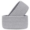 2 PackABenkle Small Woven Baskets, Tiny Oval Shallow Storage Baskets, Mini Cotton Rope Empty Decorative Basket, Boho Little Organizer Bins for Bathroom, Cat Dog Toy Gifts Baskets view 1