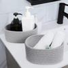 2 PackABenkle Small Woven Baskets, Tiny Oval Shallow Storage Baskets, Mini Cotton Rope Empty Decorative Basket, Boho Little Organizer Bins for Bathroom, Cat Dog Toy Gifts Baskets view 4