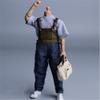1/12 Scale Male Clothes,Men's Denim Overalls Pant Costume Clothing for 6inch Male Action Figure Body (Blue&Green) view 1