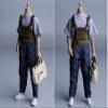 1/12 Scale Male Clothes,Men's Denim Overalls Pant Costume Clothing for 6inch Male Action Figure Body (Blue&Green) view 2