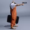 1/12 Scale Male Clothes,Men's Denim Overalls Pant Costume Clothing for 6inch Male Action Figure Body (Yellow) view 2