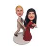 mydedor Custom Bobble-Heads Figurine Customized Doll, Wedding Couple in Red Dress Custom Bobble Head, Bobble Head Figures Handmade Personalized Sculpture Gift for Couple view 1