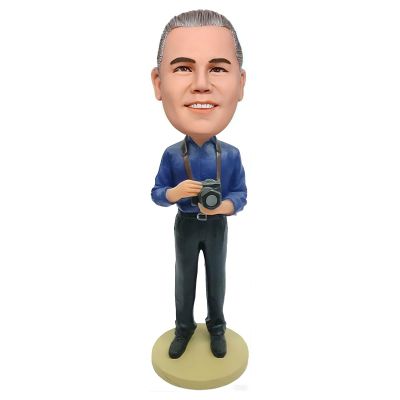 mydedor Custom Bobble-Heads Figurine Customized Doll, Male Photographer Custom Bobble Head, Bobble Head Figures Handmade Personalized Sculpture Gift for Man