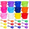 BeneFine 12 Pack Sand Buckets and Shovels for Kids 7.48 Inches | Beach and Sand Toys at The Beach | Use for Sand Molds at The Sandbox -12 Pail and 12 Shovel Set view 1