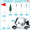 Leitee 21 Pcs Golf Cake Topper Cake Decoration Cupcake Topper Include Mini Cart Red Flag Ball Green Tree Club Sun Umbrella for Golf Themed Birthday(White,Classic) view 2