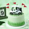 Leitee 21 Pcs Golf Cake Topper Cake Decoration Cupcake Topper Include Mini Cart Red Flag Ball Green Tree Club Sun Umbrella for Golf Themed Birthday(White,Classic) view 4