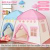 Kids Play Tent Princess Prince Castle Play Tent Large Children Playhouse with Fairy Lights Oxford Fabric EN71 ASTM Certified Indoor Outdoor Toddler Toys Christmas & Birthday Gift for Kids (Blue) view 2