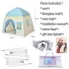 Kids Play Tent Princess Prince Castle Play Tent Large Children Playhouse with Fairy Lights Oxford Fabric EN71 ASTM Certified Indoor Outdoor Toddler Toys Christmas & Birthday Gift for Kids (Blue) view 4