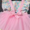Baby Girls Carnival Costume Halloween Party Cosplay Outfits Toddler Newborn Flying Sleeve Square Neck Ruffle Bowknot Ball Circus Birthday Princess Tutu Romper Dress with Headband Pink 1PCS 6-12 Months view 4