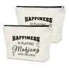Mahjong Gifts 2 PCS Makeup Bag Mahjong Lover Gift Gambling Gifts for Women Cosmetic Bag Mahjong Player Gift Mothers Day Gift Grandma Mother Retirement Gifts Birthday Christmas Gifts Travel Pouch view 1