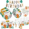 Safari Birthday Party Supplies Jungle Disposable Paper Plates Napkins Cups Tablecloth and Banner for Safari Jungle Theme Birthday Decorations, Serve 25 view 1
