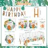 Safari Birthday Party Supplies Jungle Disposable Paper Plates Napkins Cups Tablecloth and Banner for Safari Jungle Theme Birthday Decorations, Serve 25 view 2