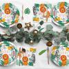 Safari Birthday Party Supplies Jungle Disposable Paper Plates Napkins Cups Tablecloth and Banner for Safari Jungle Theme Birthday Decorations, Serve 25 view 4