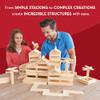 MindWare KEVA Structures 600 Plank Wooden Building Blocks Set, Includes 600 Pine KEVA Planks, 30 Idea Cards and Collapsible Storage Bin view 4