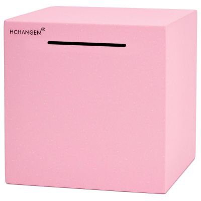 HCHANGEN Piggy Bank for Adults, Stainless Steel Savings Bank, Must Break to Open Metal Money Box for Cash Saving (Pink, 5.9inches)