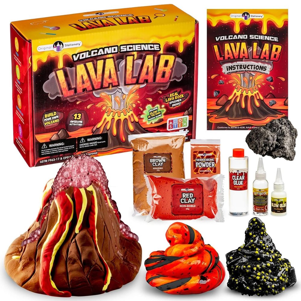 Original Stationery DIY Slime Kit for Boys & Girls - Multicolor, Glow-in-The-Dark Putty - STEM Science Toys & Slime Games for Kids Ages 8-12