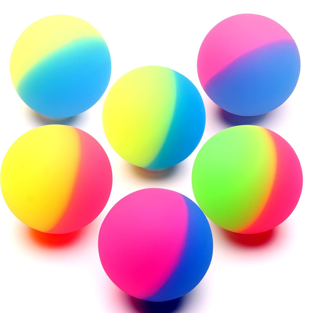 Entervending Jumbo Bouncy Balls - Huge 3 Inch Rubber Balls for Kids (Pack of 6) - Perfect for Parties