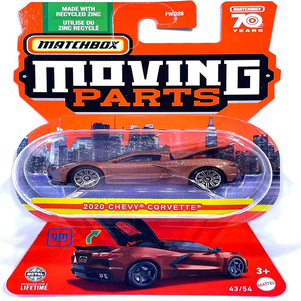 Matchbox - Moving Parts - 2023-2020 - Chevy Corvette - 43/54-70 Years - Mint/NrMint - Ships Bubble Wrapped in a Box with Fill
