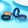 Hothink Anxiety Rings Fidget Ring for Women Spinner Rings for Anxiety 4Pcs 6MM Rainbow Titanium Steel Ring Size 5-11 (Snakeskin Pattern Spinner Rings 4pcs, 9) view 3
