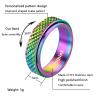 Hothink Anxiety Rings Fidget Ring for Women Spinner Rings for Anxiety 4Pcs 6MM Rainbow Titanium Steel Ring Size 5-11 (Snakeskin Pattern Spinner Rings 4pcs, 7) view 2