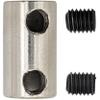 100 Pack 4.3mm to 5.6mm Metal Coupling Adapter Connector with Set Screws for Robotics/RC Motor Axle, 19.1mm Length, Silver Color - EX ELECTRONIX EXPRESS view 1