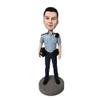 Custom Male Police Officer Bobblehead - Personalized Heroic Figurine for Men, Made from Your Photo, Officer in Uniform, Handmade Clay Gift for Duty Office Home Decor Collectible view 1