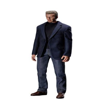 1/6 Scale Male Clothes,Men's Casual Suit Jeans Suit Coat Shirt Pant Shoes Costume Clothing for 12inch Male Action Figure Body (Blue)
