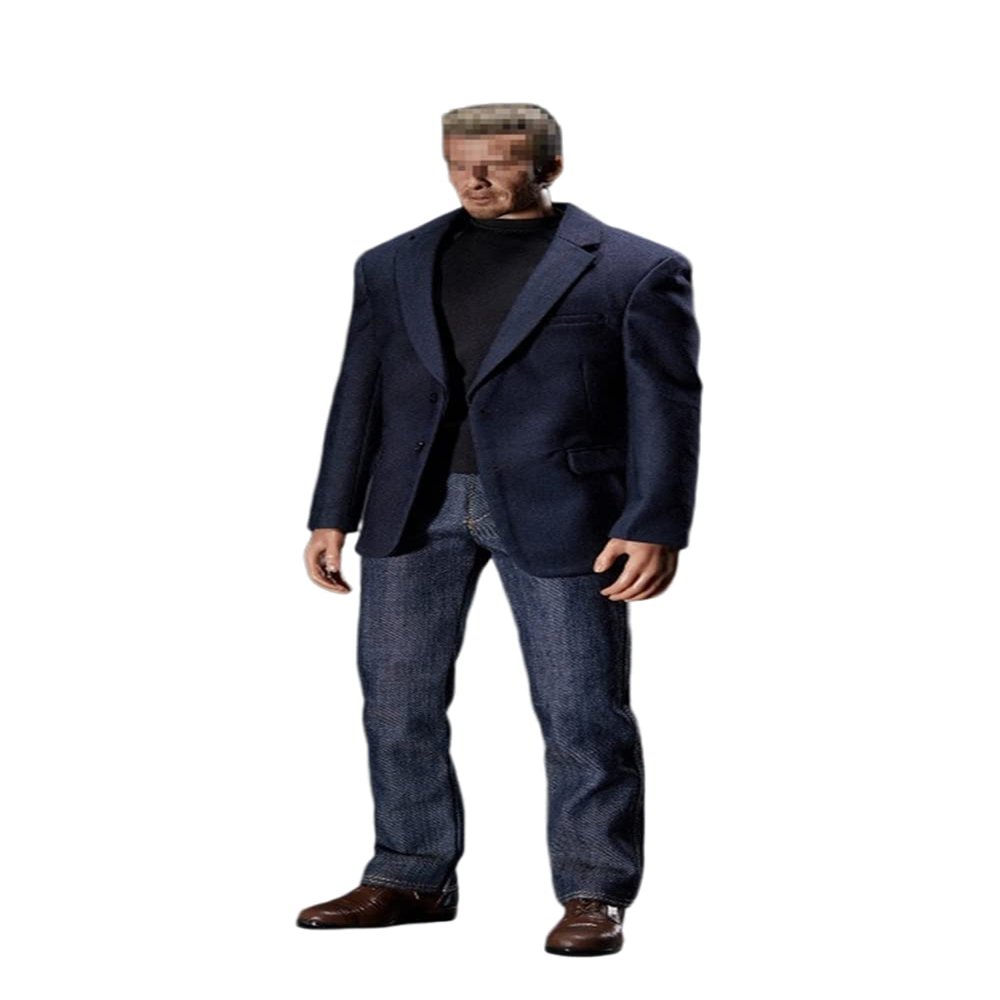 1/6 Scale Male Clothes,Men's Casual Suit Jeans Suit Coat Shirt Pant Shoes Costume Clothing for 12inch Male Action Figure Body (Blue)